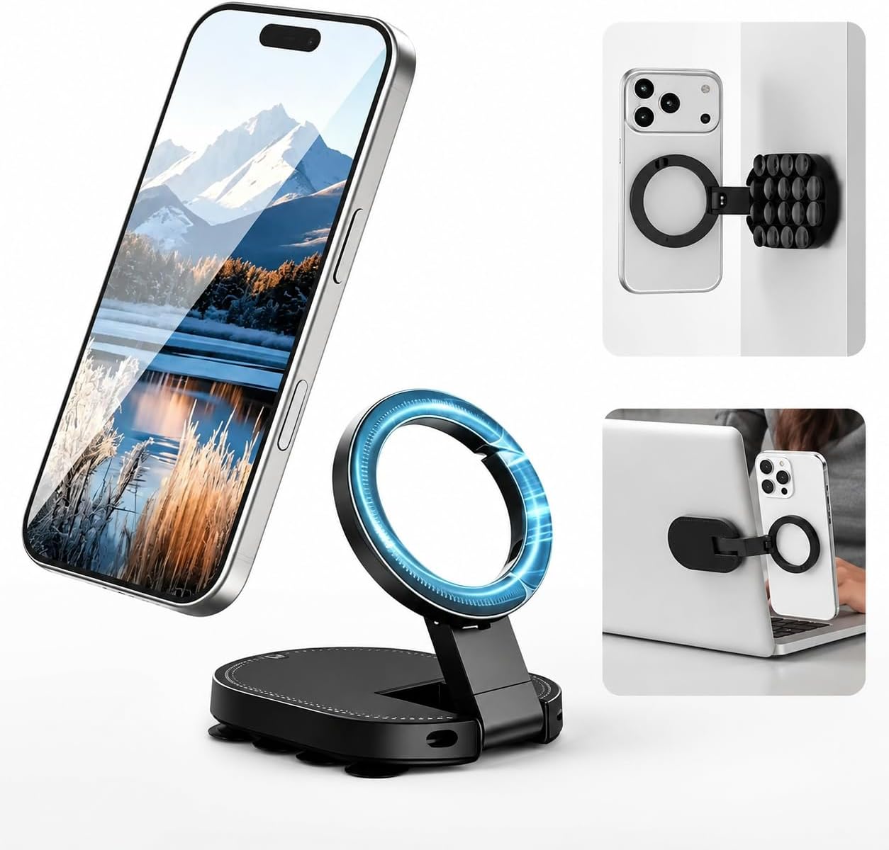 3-in-1 Foldable Magnetic Phone Mount