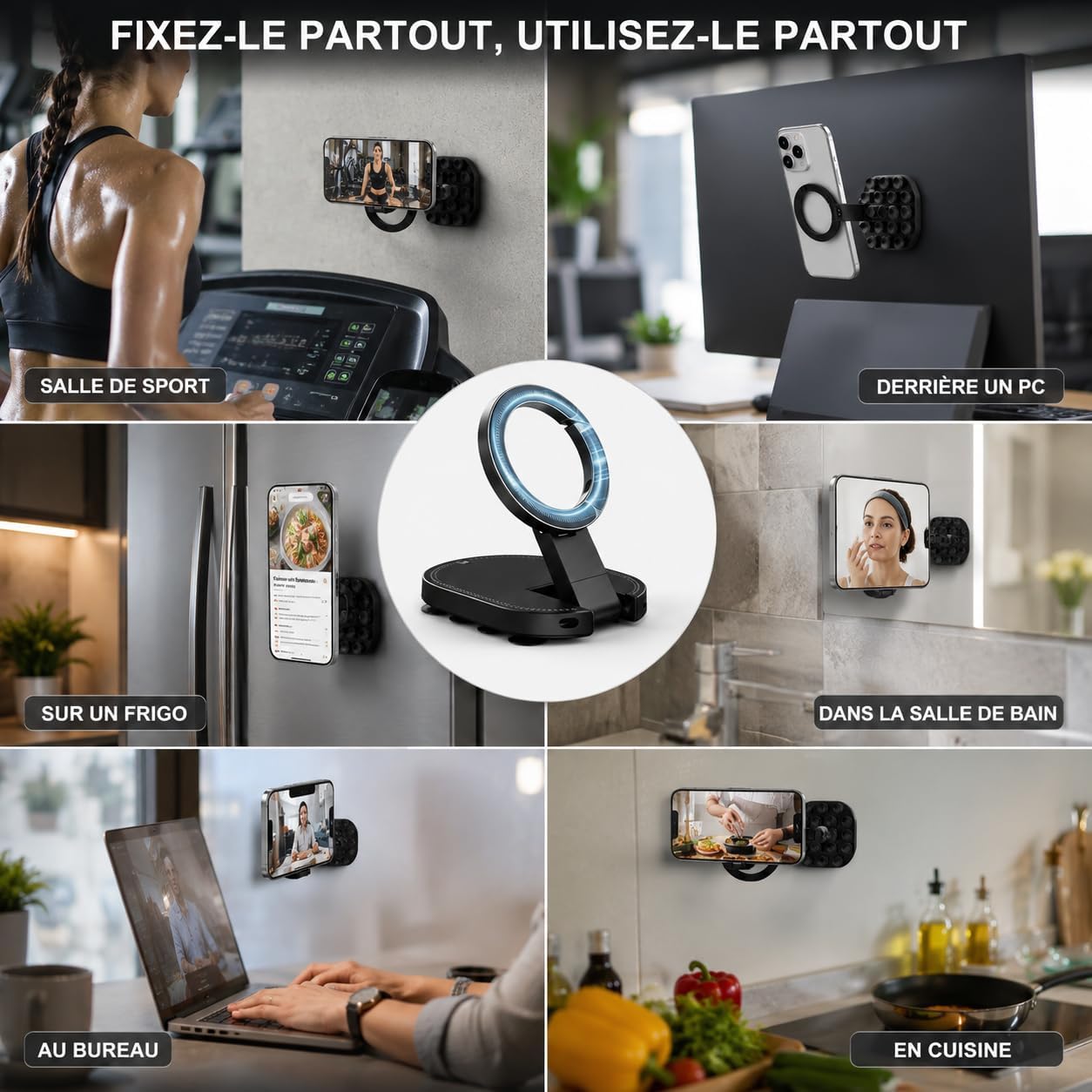 3-in-1 Foldable Magnetic Phone Mount