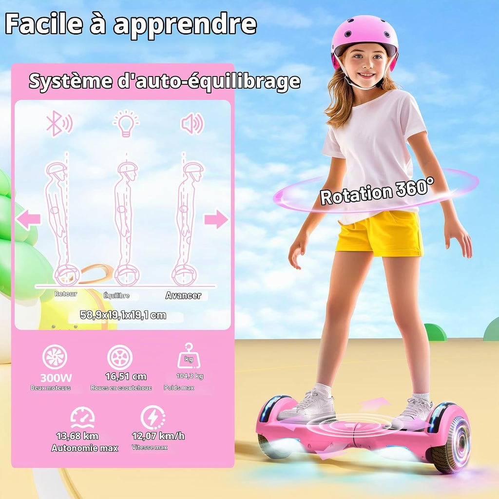 Hoverboard Bluetooth LED SISIGAD 6,5 pouces