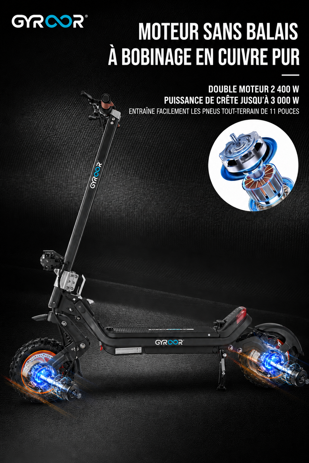 Trottinette électrique G63 Double Moteur –2400W nominal / 3000W crête