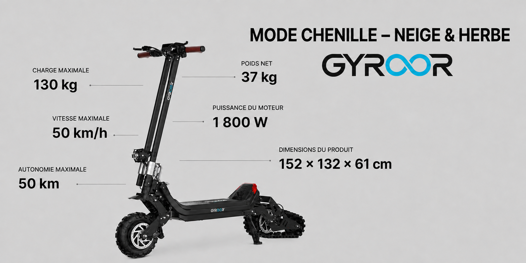 GYROOR G63 DIY HYBRIDE — Chenille Motrice & Tout-Terrain