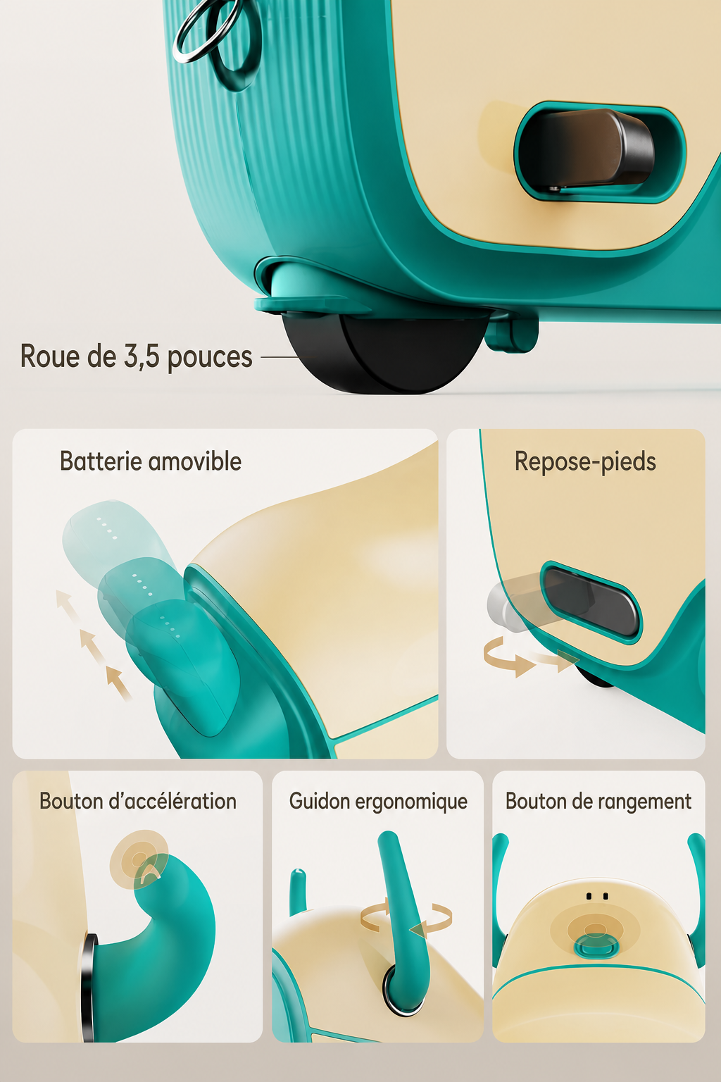 Valise électrique GYROOR GNU pour enfants